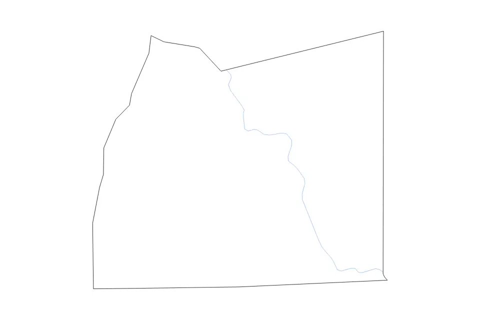 Mapa de Panola, Texas de tipo contorno y ríos para América del Norte, con contorno y ríos con límites limpios.