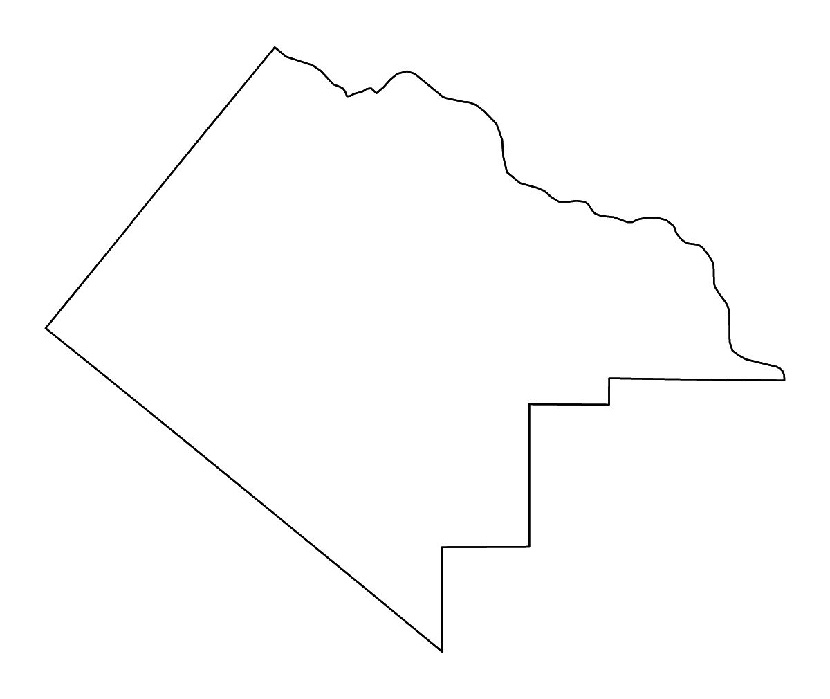 Mapa de contorno de Pecos, Texas con ríos.