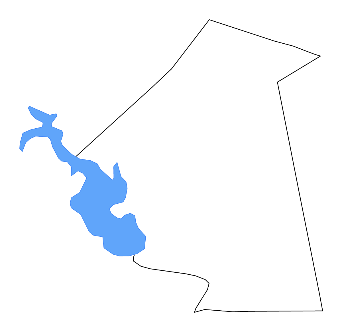 Carte de contour de Polk, Texas avec lacs et rivières.