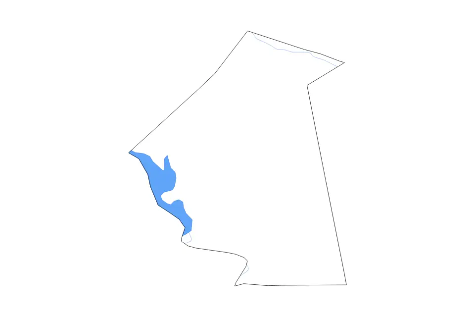 Outline map of Polk County, Texas with subdivision borders and major lakes and rivers.
