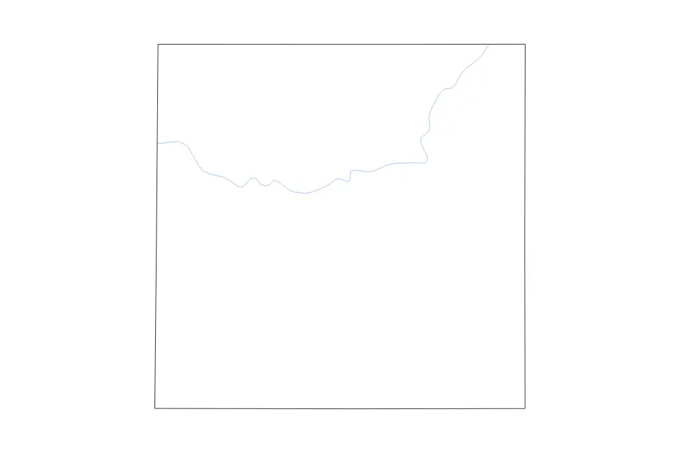 Outline map of Potter County, Texas with subdivision borders and rivers.
