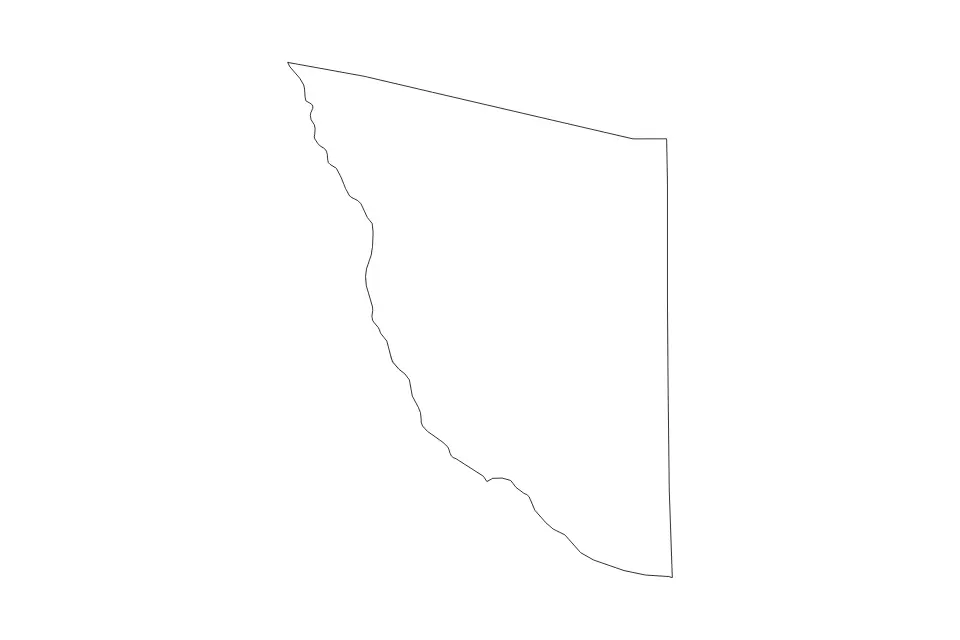 Carte de Presidio, Texas de type contour et rivières pour Amérique du Nord, montrant contour et rivières avec des limites nettes.