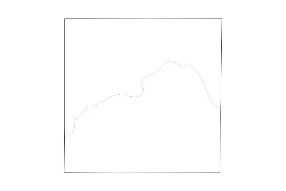 Outline map of Randall County, Texas with subdivision borders and rivers.