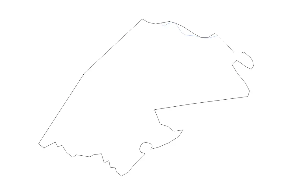 Outline map of Refugio County, Texas with subdivision borders and rivers.
