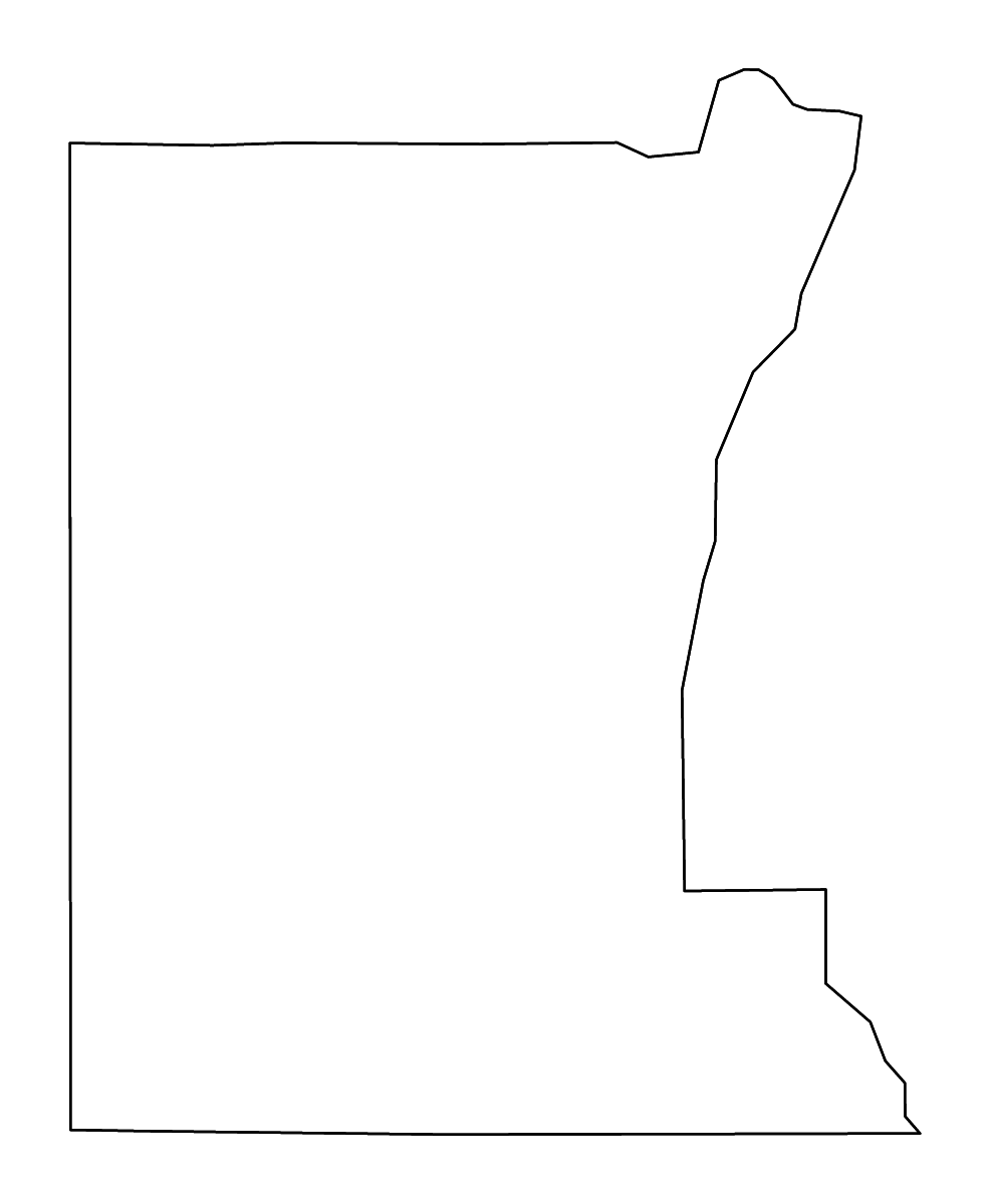 Carte de contour de Rusk, Texas avec rivières.