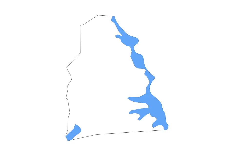 Carte de Sabine, Texas de type contour et lacs pour Amérique du Nord, montrant contour et lacs avec des éléments hydrographiques comme Sam Rayburn Reservoir et Toledo Bend Reservoir.