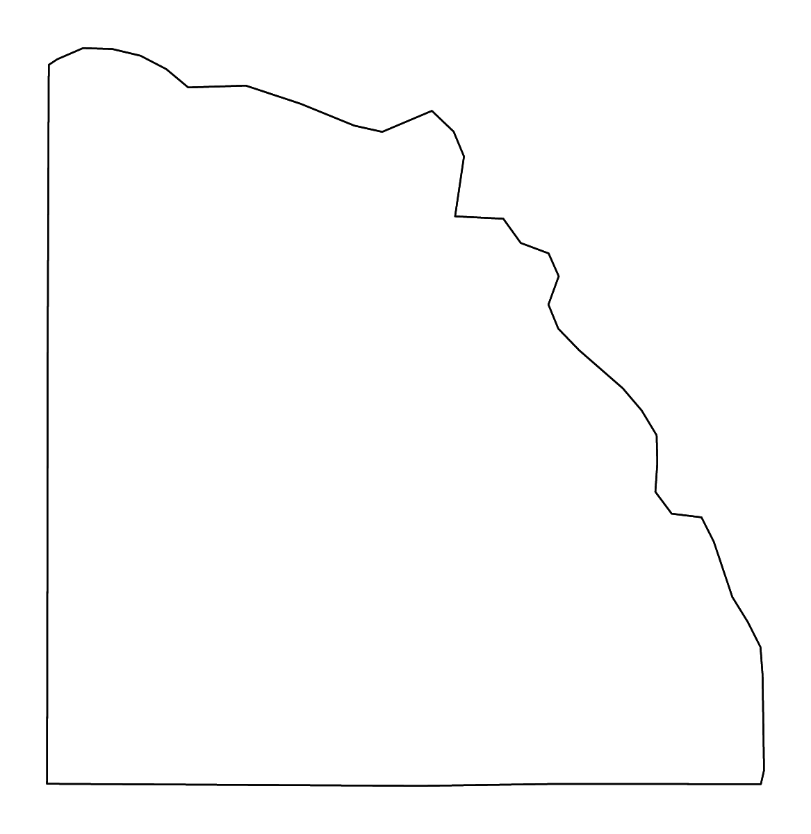 Carte de contour de San Saba, Texas avec rivières.