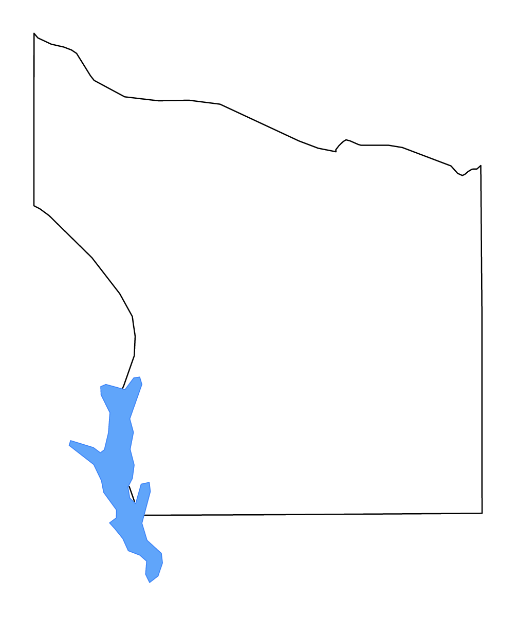 Mapa de contorno de Smith, Texas con lagos y ríos.