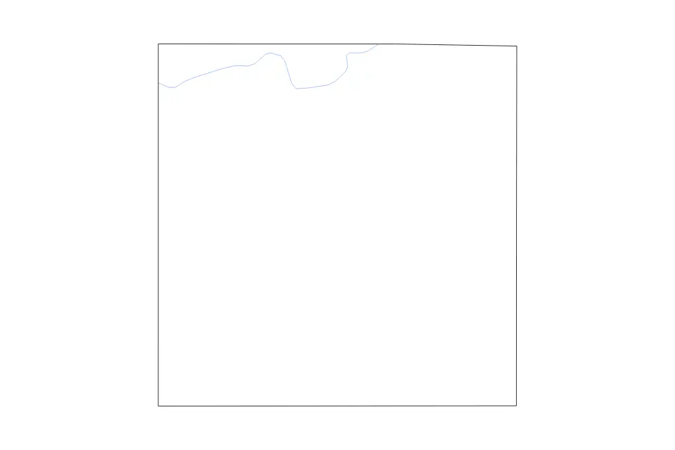 Outline map of Stephens County, Texas with subdivision borders and rivers.
