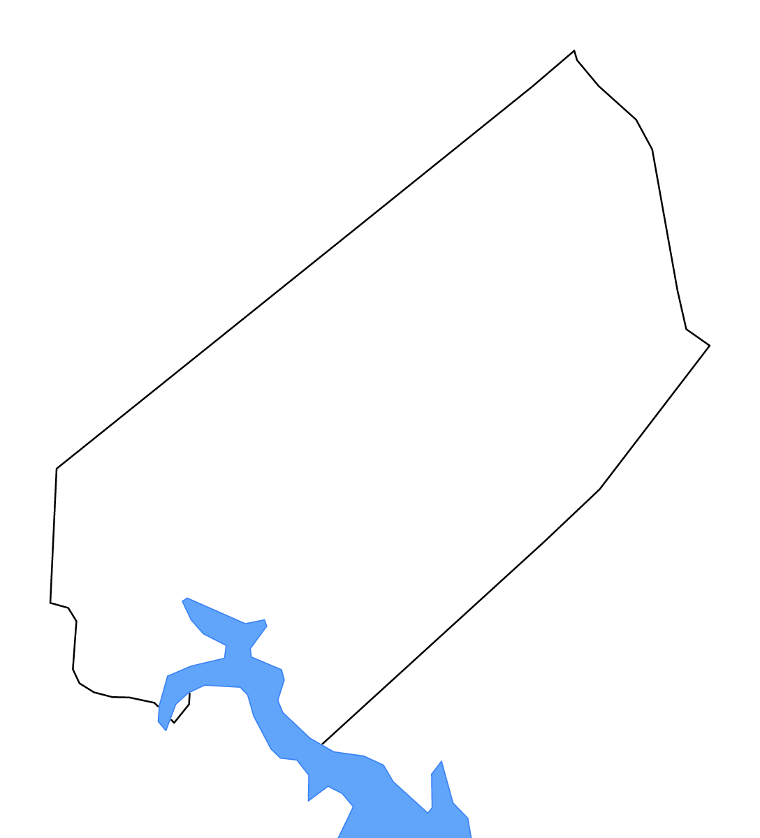Carte de contour de Trinity, Texas avec lacs et rivières.