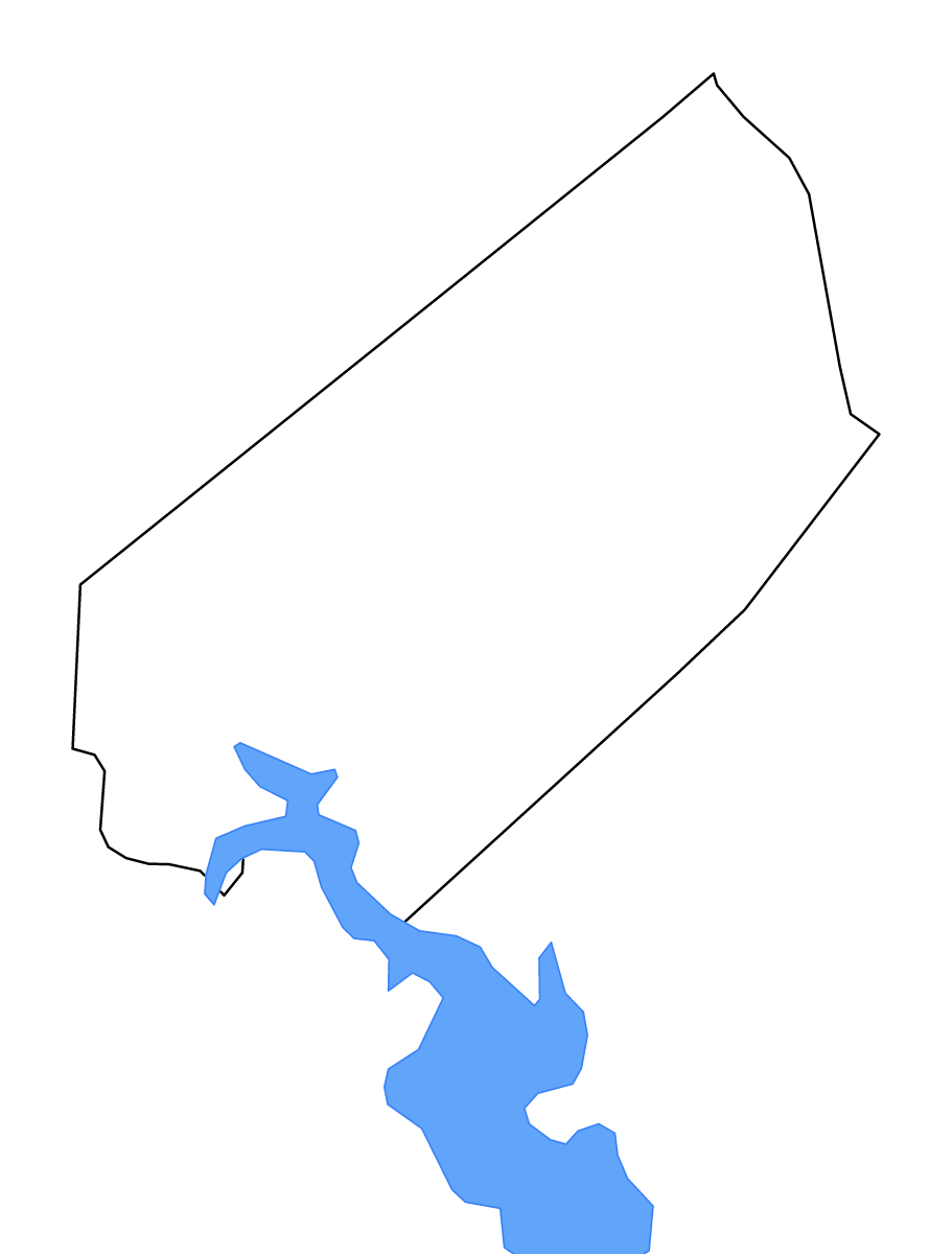 Mapa de contorno de Trinity, Texas con lagos y ríos.