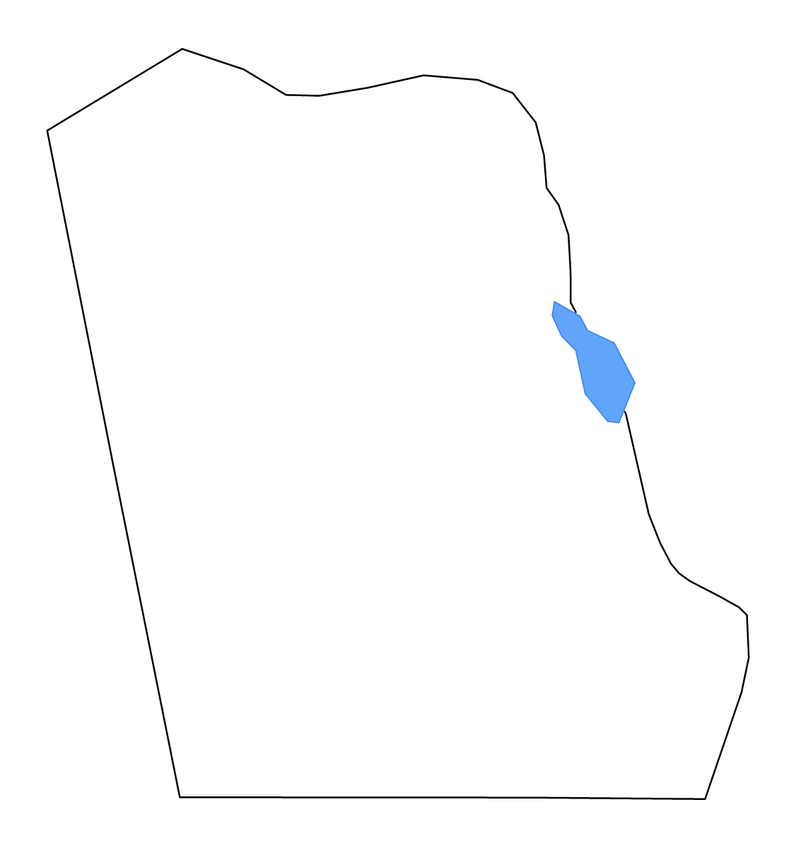 Carte de contour de Tyler, Texas avec lacs et rivières.