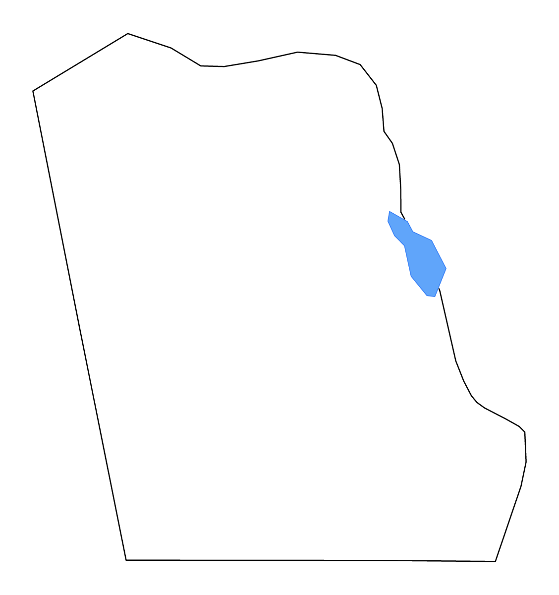 Mapa de contorno de Tyler, Texas con lagos y ríos.