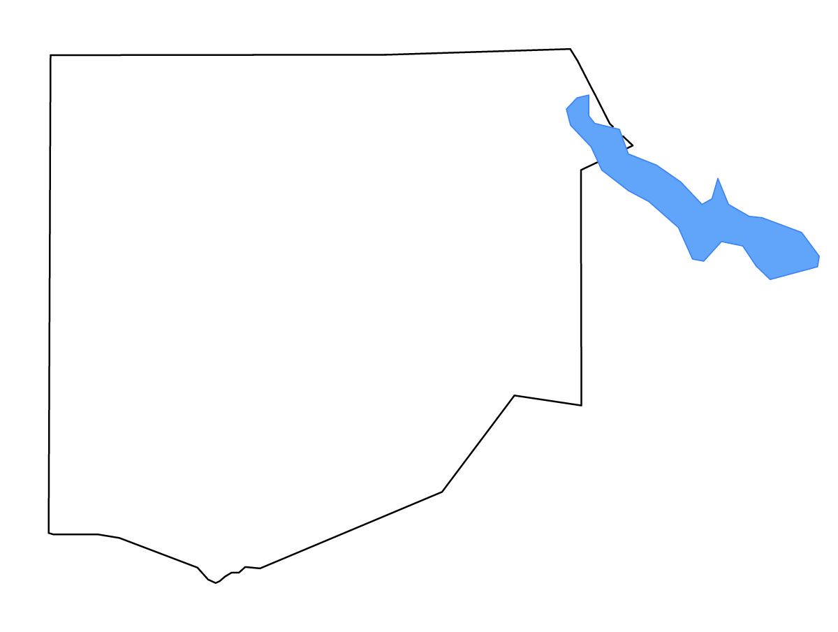 Mapa de contorno de Upshur, Texas con lagos.