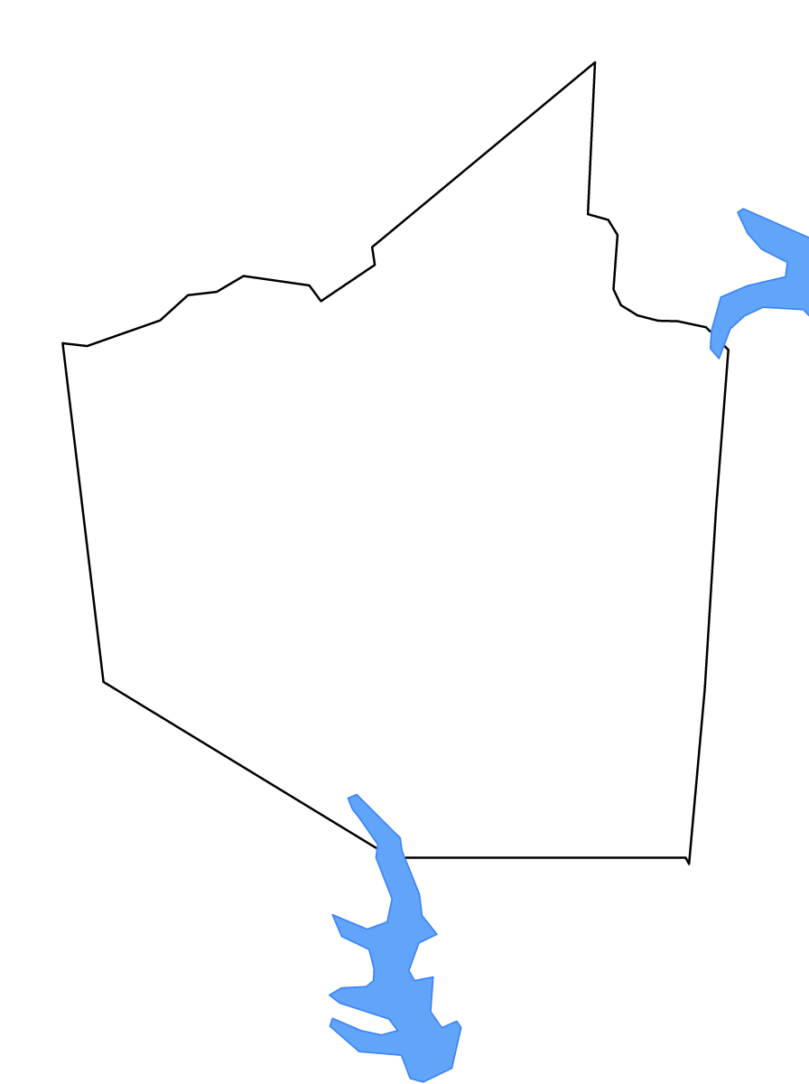 Mapa de contorno de Walker, Texas con lagos y ríos.
