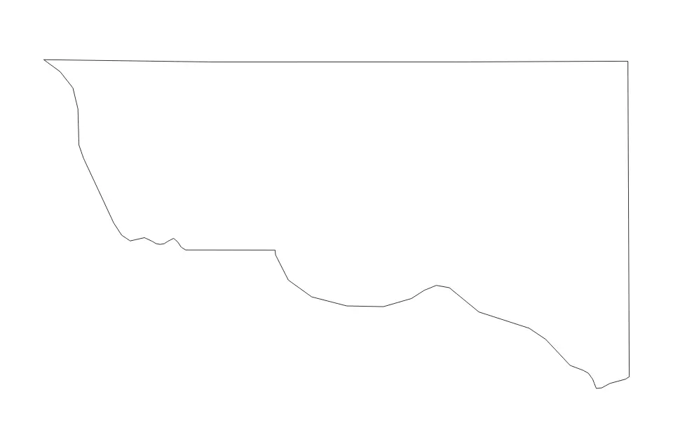 Carte de Ward, Texas de type contour pour Amérique du Nord, montrant contour avec des limites nettes.