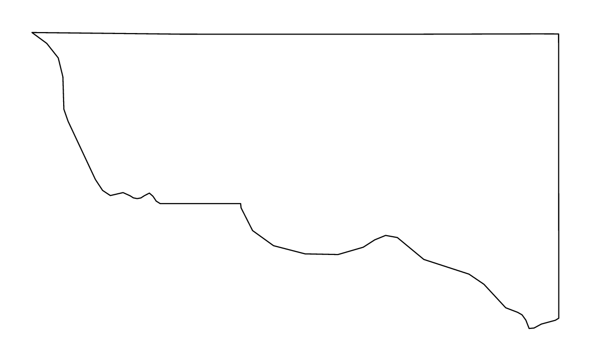 Mapa de contorno de Ward, Texas.