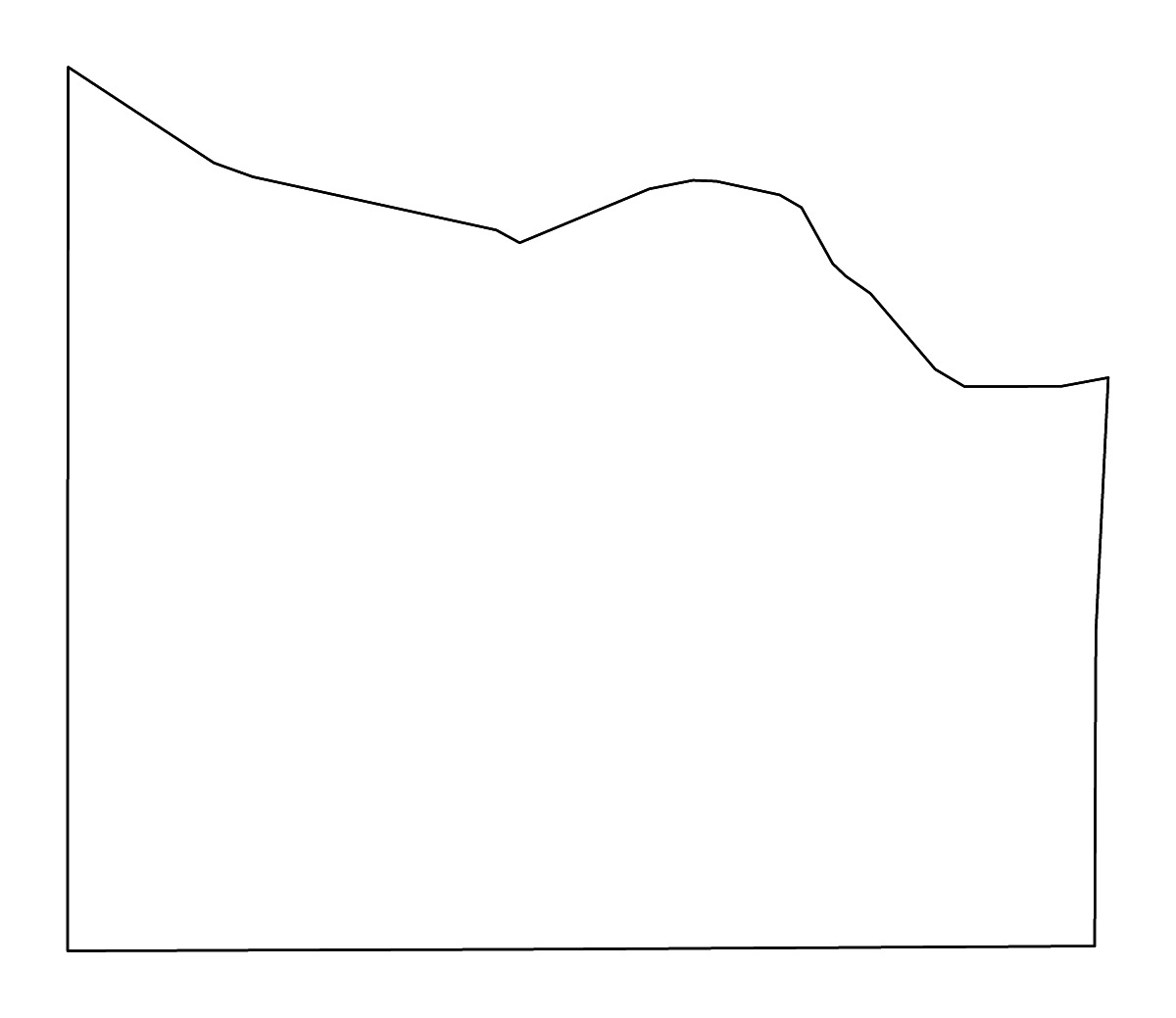 Mapa de contorno de Wichita, Texas con ríos.