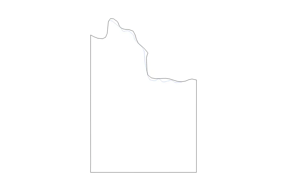 Outline map of Wilbarger County, Texas with subdivision borders and rivers.