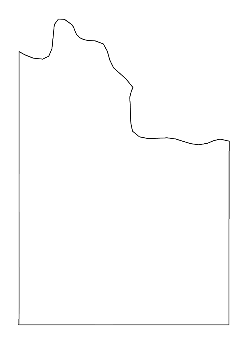 Mapa de contorno de Wilbarger, Texas con ríos.