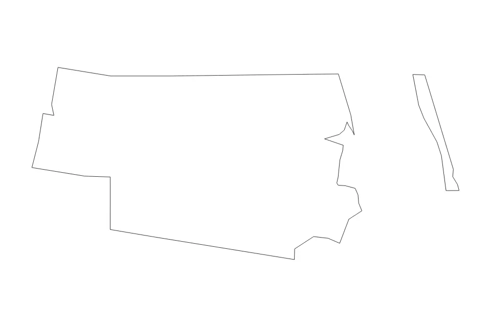 Outline map of Willacy County, Texas with subdivision borders.