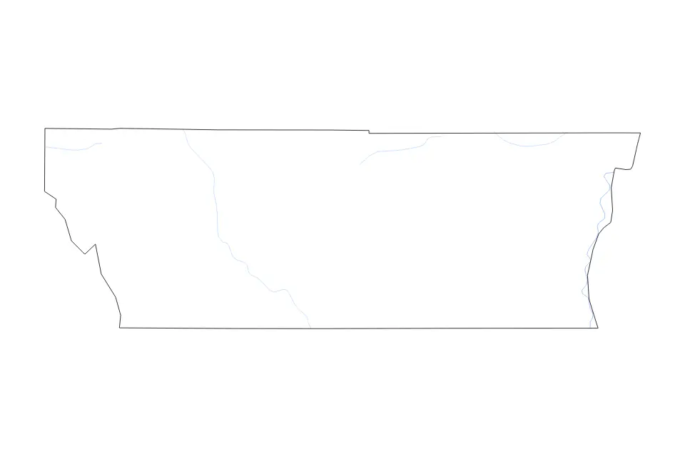 Outline map of Carbon County, Utah with subdivision borders and rivers.