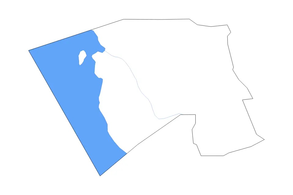 Outline map of Davis County, Utah with subdivision borders and major lakes and rivers.