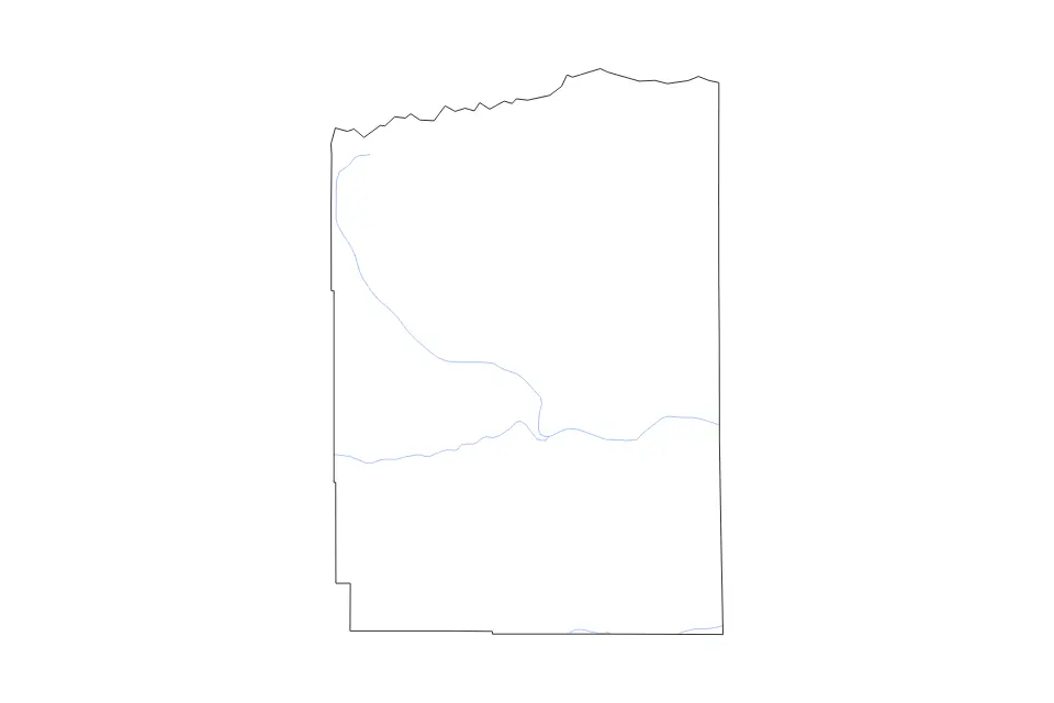 Mapa de Duchesne, Utah de tipo contorno y ríos para América del Norte, con contorno y ríos con límites limpios.