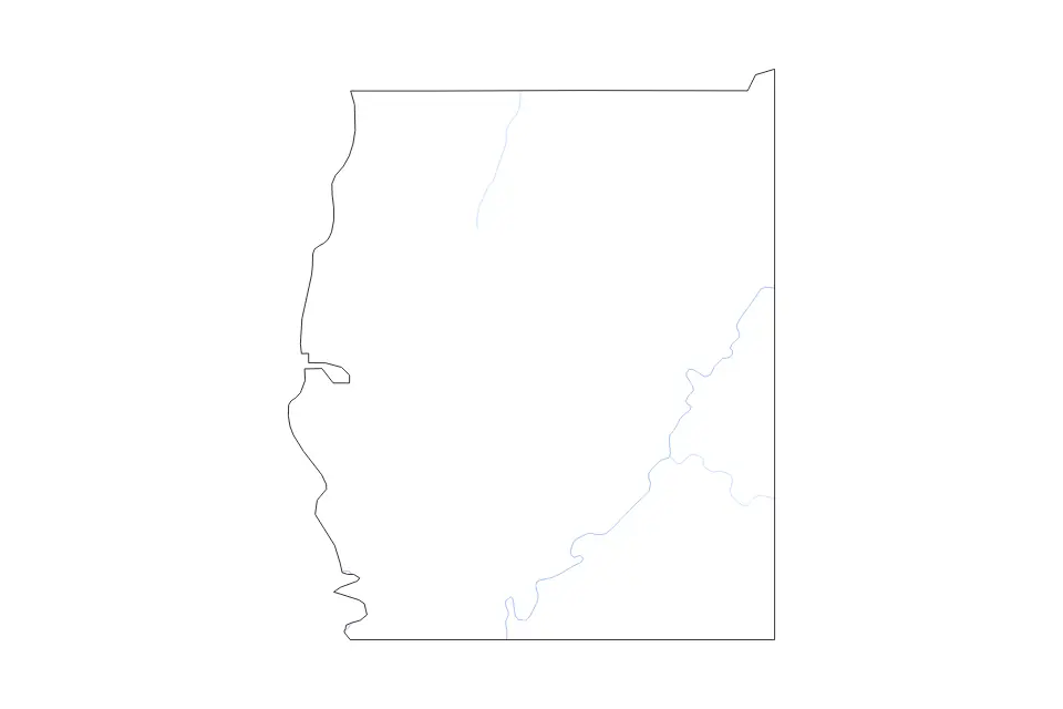 Carte de Grand, Utah de type contour et rivières pour Amérique du Nord, montrant contour et rivières avec des limites nettes.