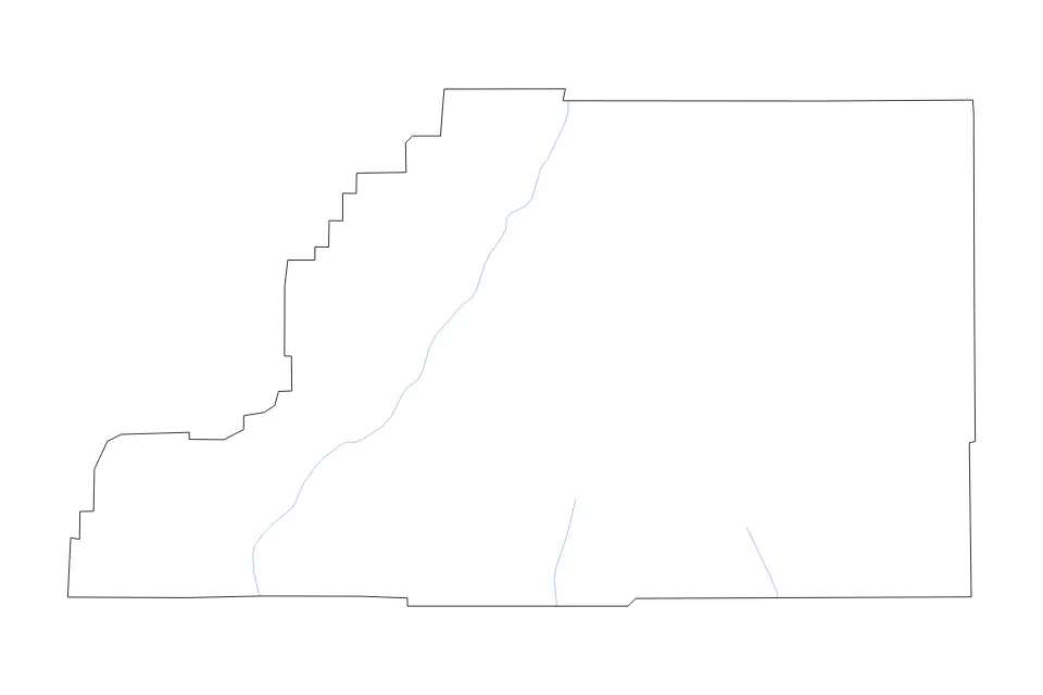 Carte de Sevier, Utah de type contour et rivières pour Amérique du Nord, montrant contour et rivières avec des limites nettes.