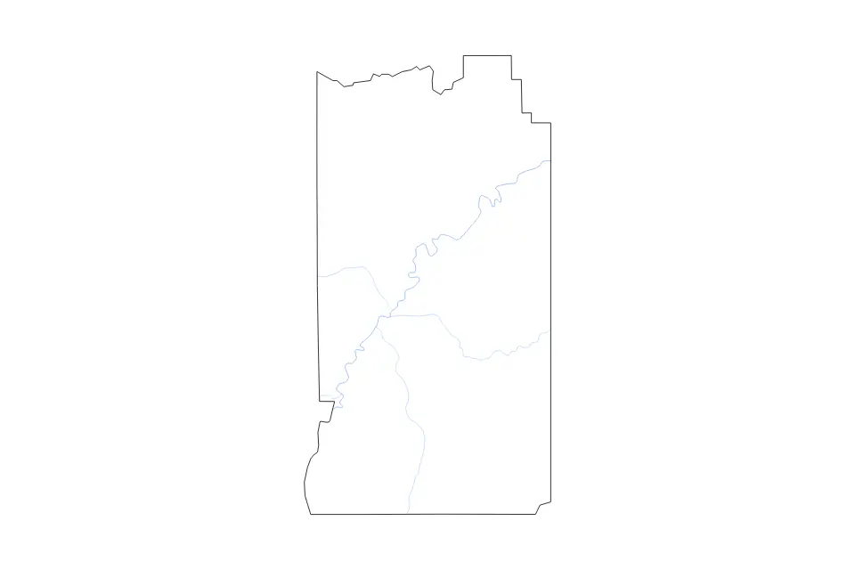 Mapa de Uintah, Utah de tipo contorno y ríos para América del Norte, con contorno y ríos con límites limpios.