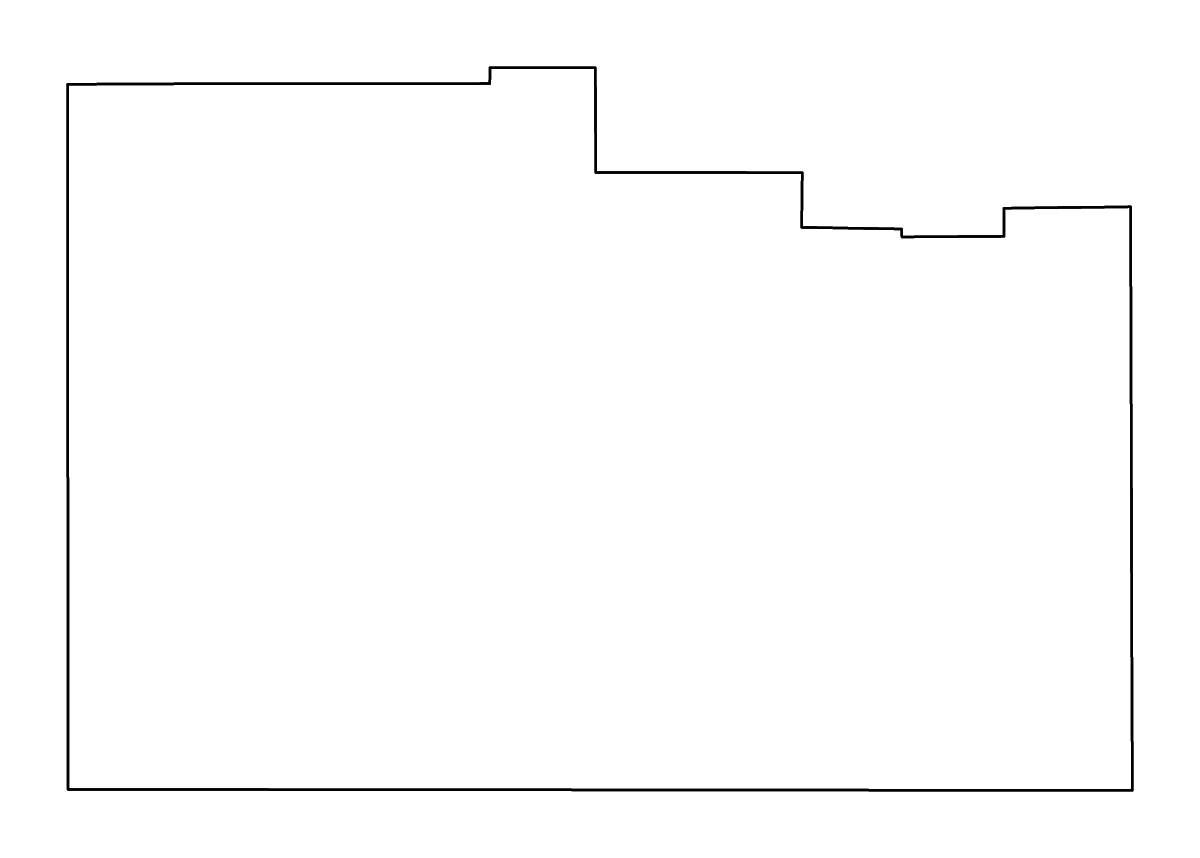 Mapa de contorno de Washington, Utah con ríos.