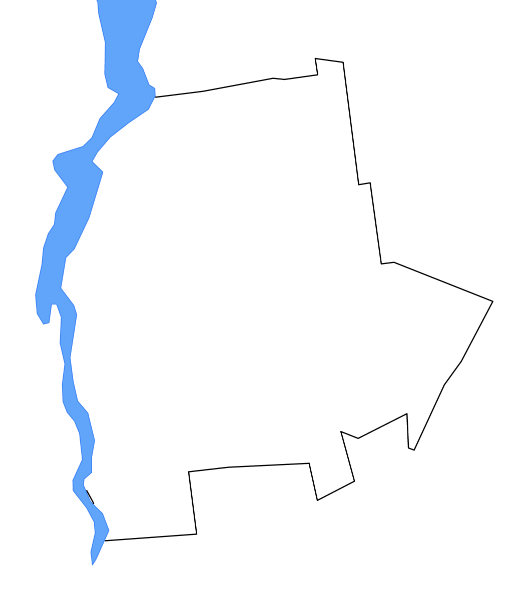Carte de contour de Addison, Vermont avec lacs et rivières.