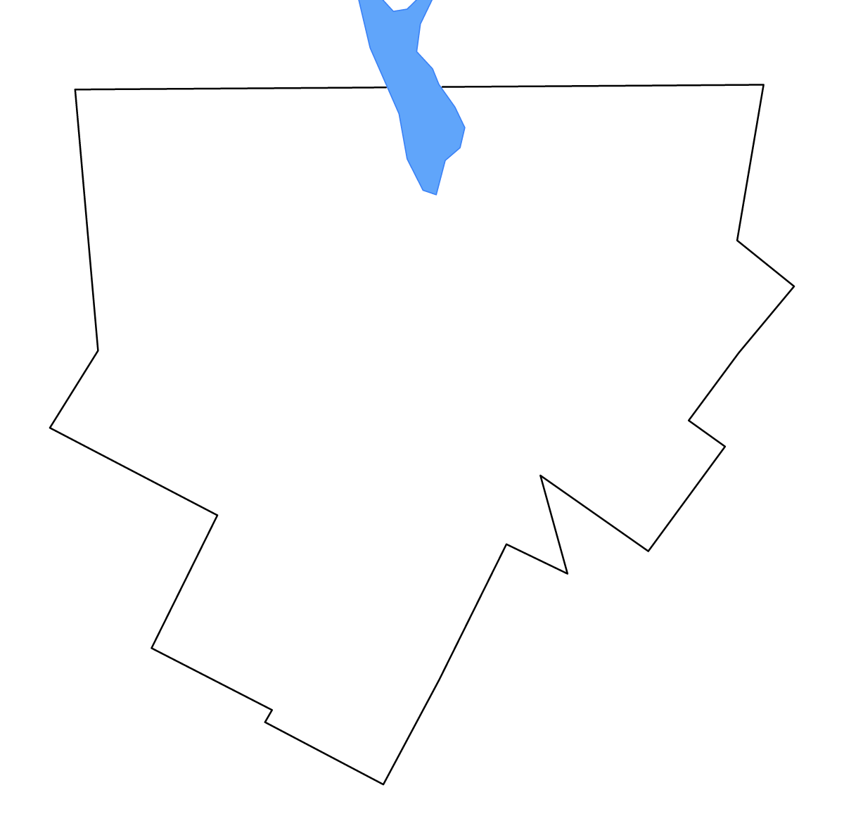 Mapa de contorno de Orleans, Vermont con lagos y ríos.