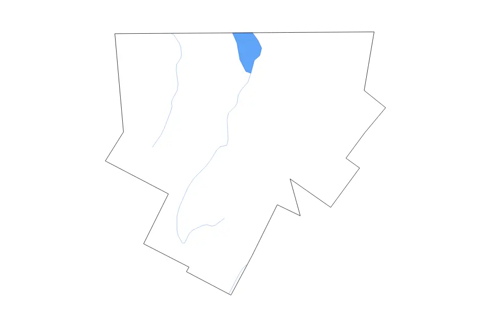 Mapa de Orleans, Vermont de tipo contorno, lagos y ríos para América del Norte, con contorno, lagos y ríos con elementos de agua como Lac Memphrémagog.