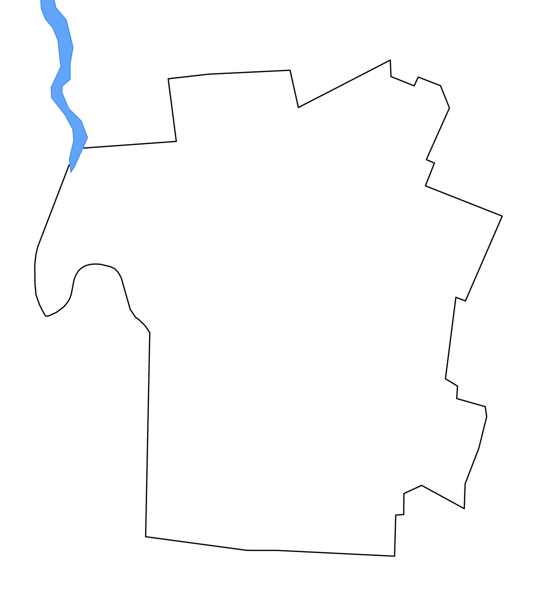 Carte de contour de Rutland, Vermont avec lacs et rivières.