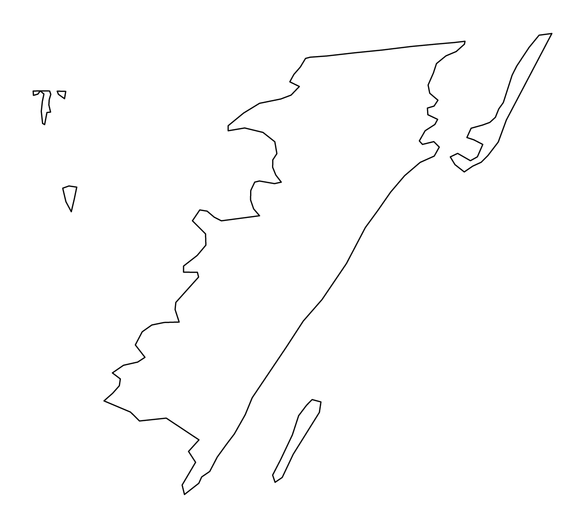 Mapa de contorno de Accomack, Virginia.