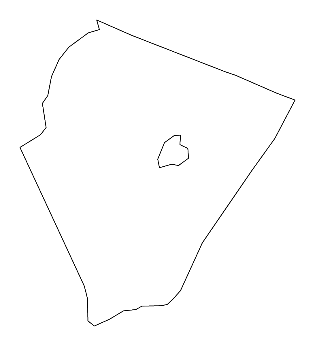 Carte de contour de Albemarle, Virginia avec rivières.