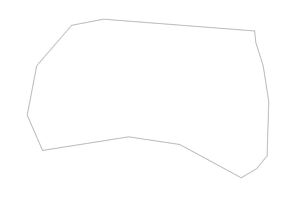 Outline map of Alexandria City, Virginia with subdivision borders.