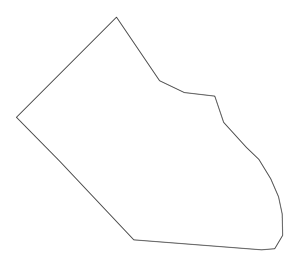 Mapa de contorno de Arlington, Virginia.