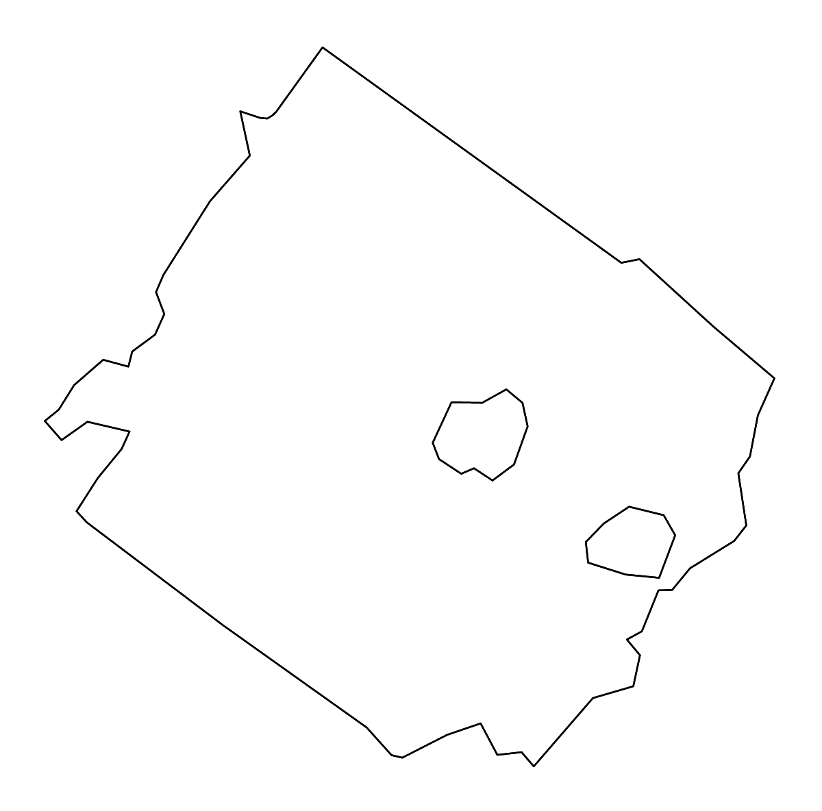 Mapa de contorno de Augusta, Virginia con ríos.