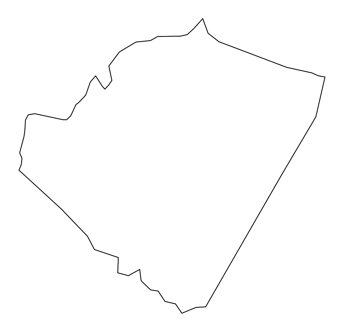 Mapa de contorno de Buckingham, Virginia con ríos.