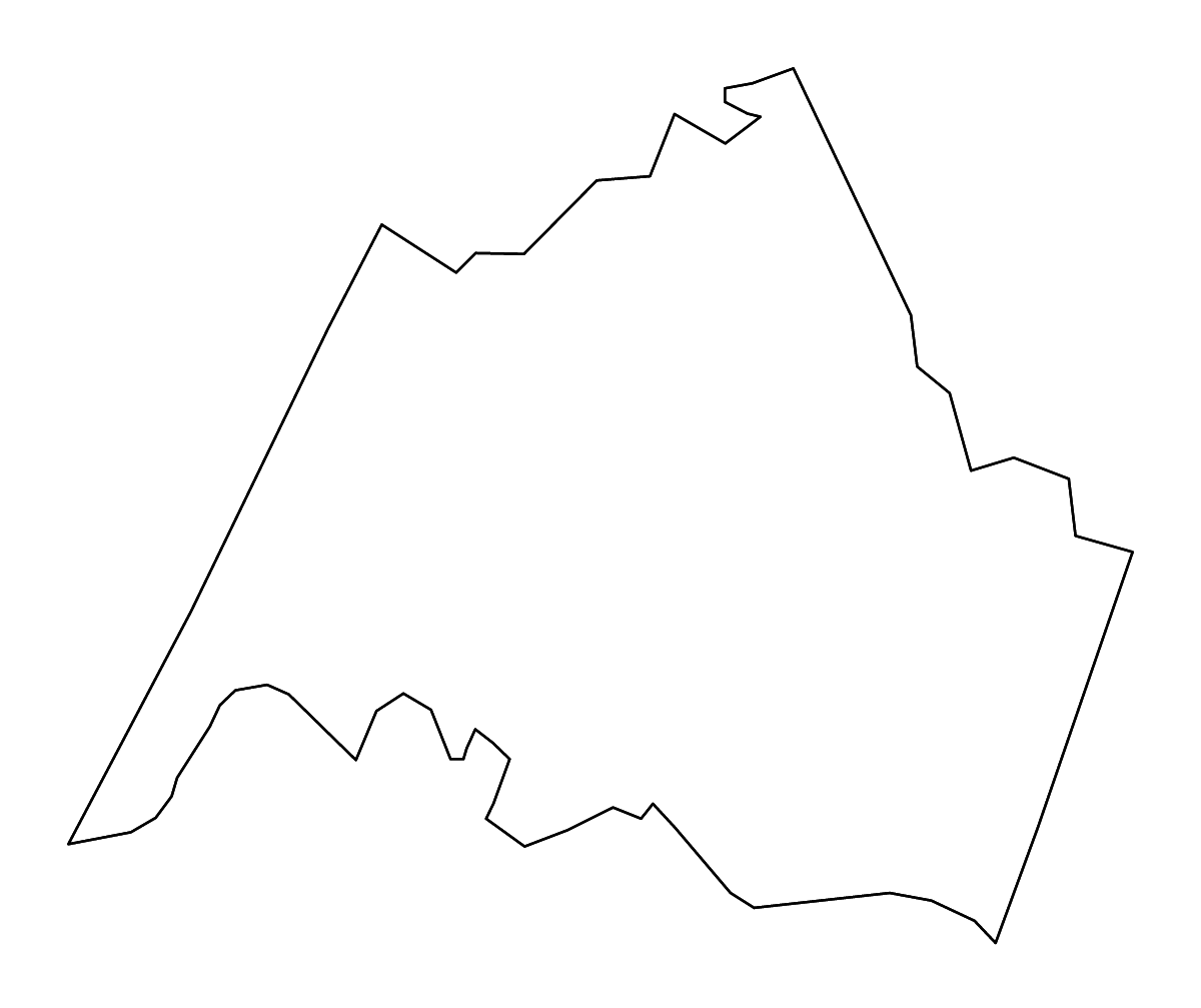 Mapa de contorno de Campbell, Virginia con ríos.
