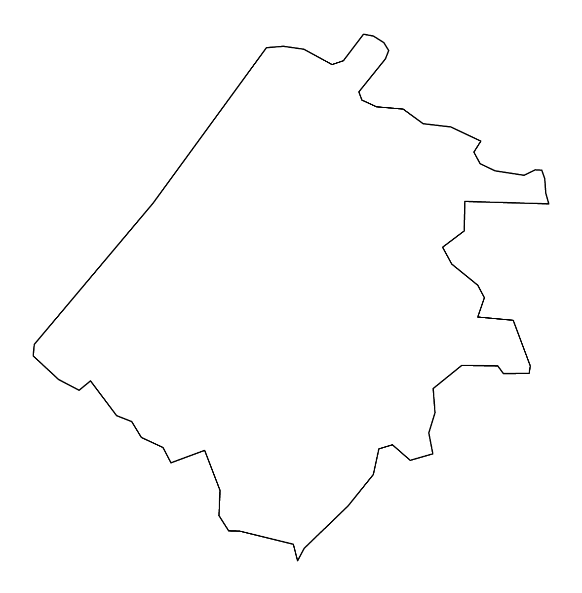 Mapa de contorno de Caroline, Virginia con ríos.