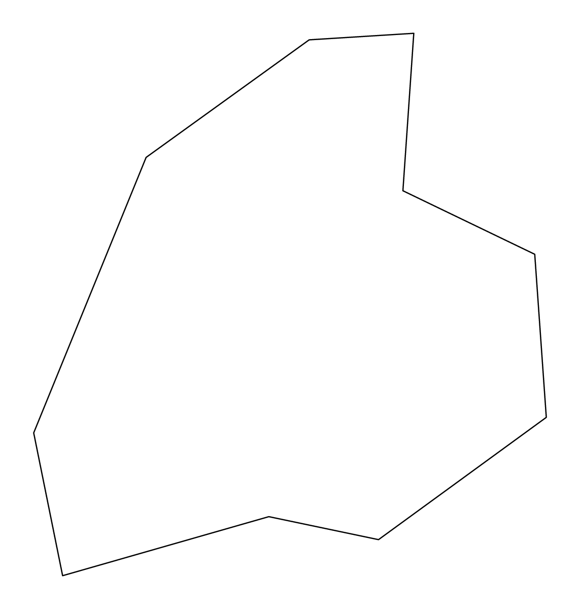 Mapa de contorno de Charlottesville, Virginia.