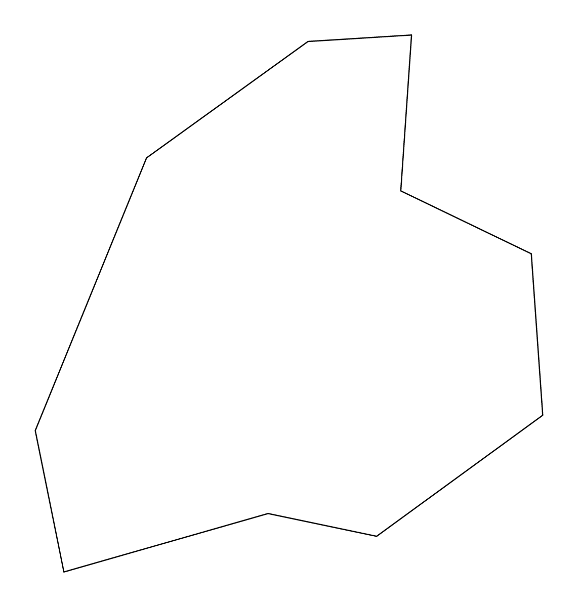 Carte de contour de Charlottesville, Virginia.