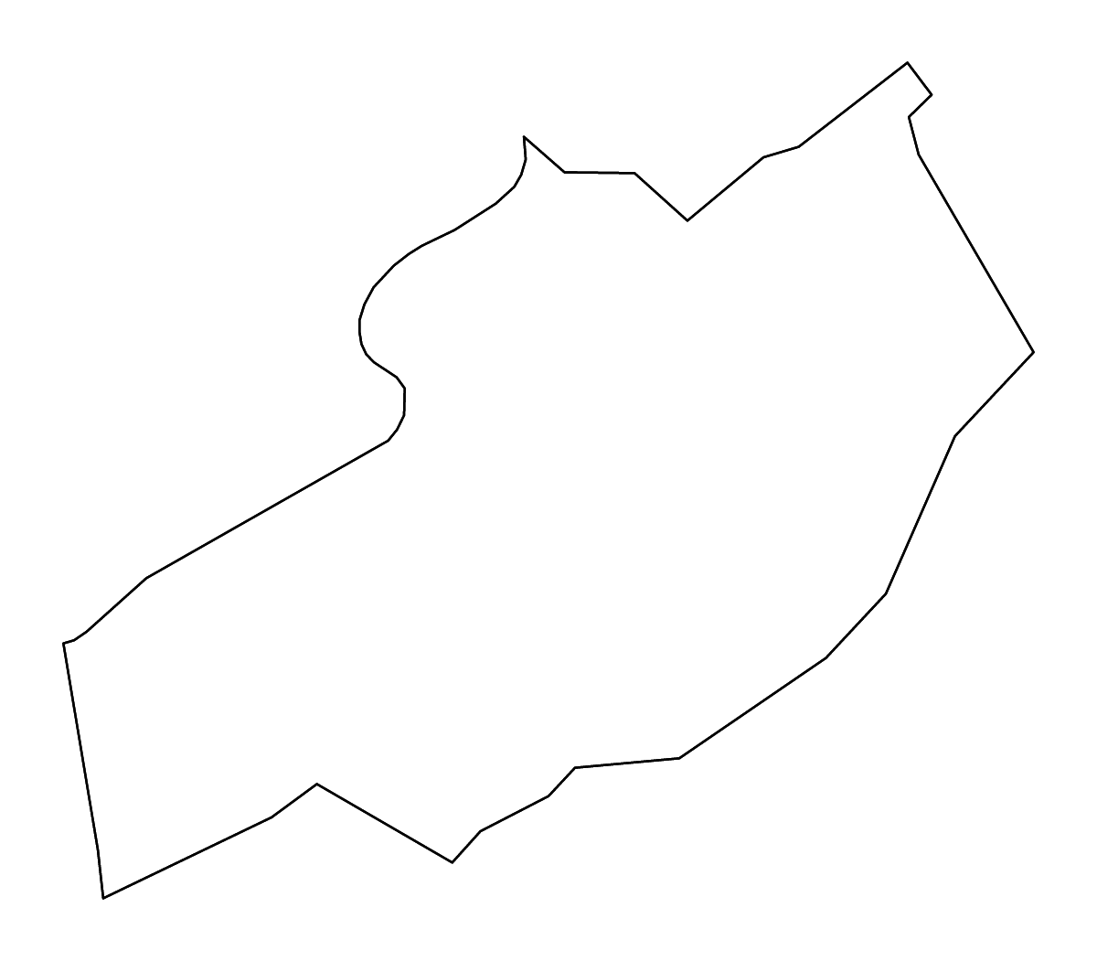 Mapa de contorno de Craig, Virginia con ríos.