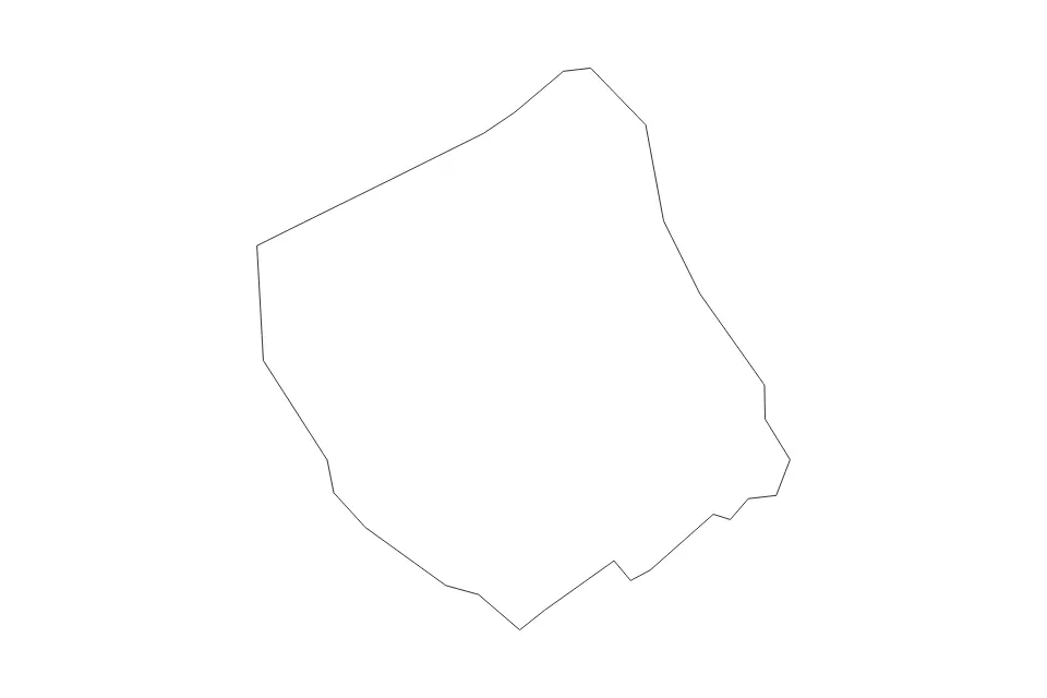 Outline map of Dickenson County, Virginia with subdivision borders.