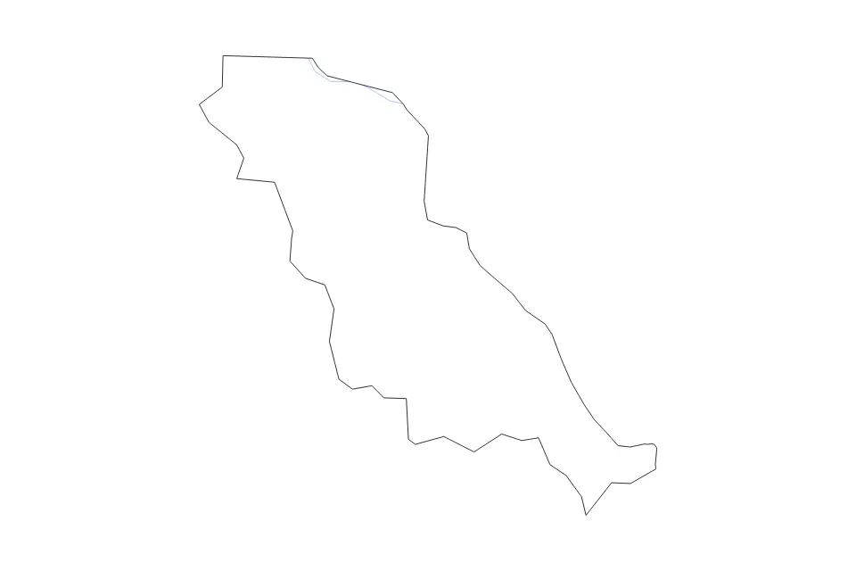 Outline map of Essex County, Virginia with subdivision borders and rivers.
