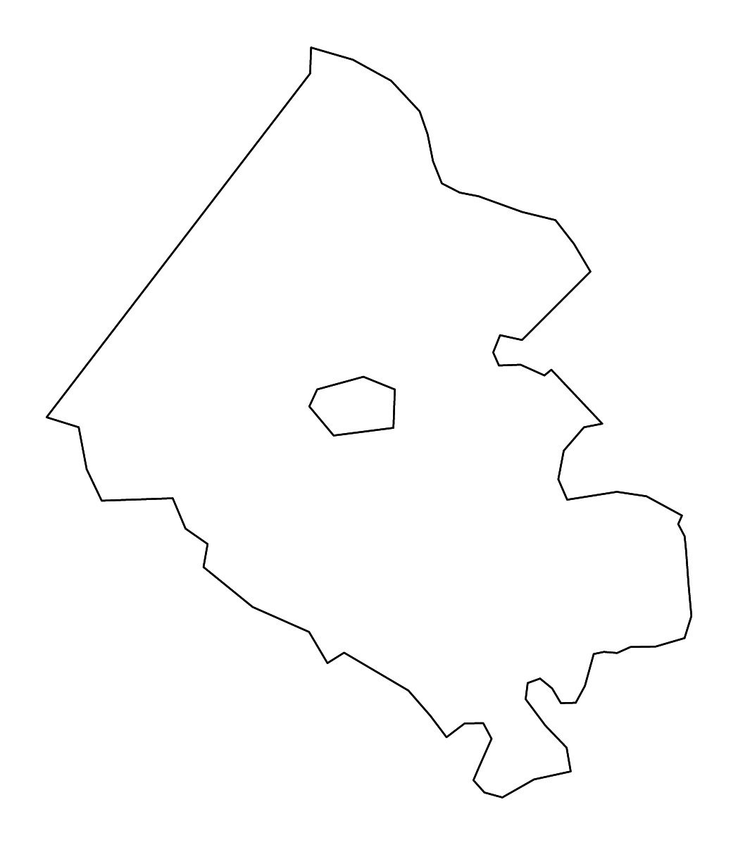 Mapa de contorno de Fairfax (condado), Virginia con ríos.